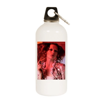 Elise Crombez White Water Bottle With Carabiner