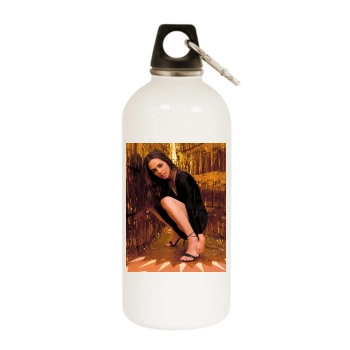 Eliza Dushku White Water Bottle With Carabiner