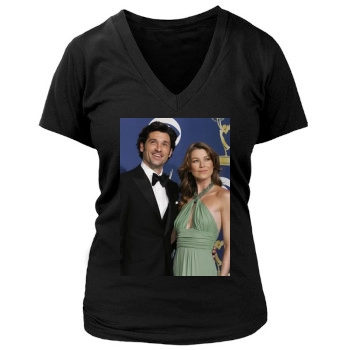 Ellen Pompeo Women's Deep V-Neck TShirt