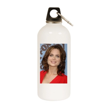 Emily Deschanel White Water Bottle With Carabiner