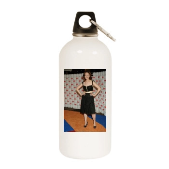 Emily Deschanel White Water Bottle With Carabiner