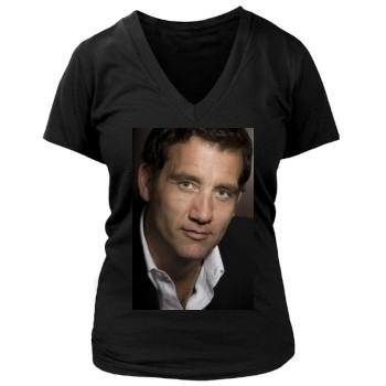 Clive Owen Women's Deep V-Neck TShirt