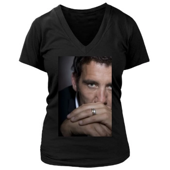 Clive Owen Women's Deep V-Neck TShirt