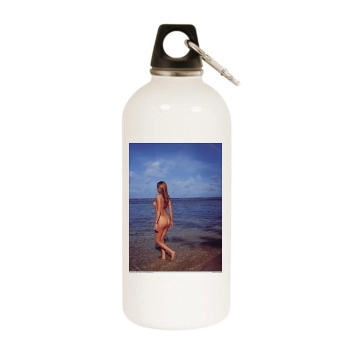 Emmanuelle Beart White Water Bottle With Carabiner