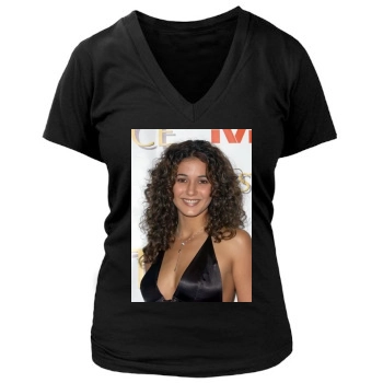 Emmanuelle Chriqui Women's Deep V-Neck TShirt