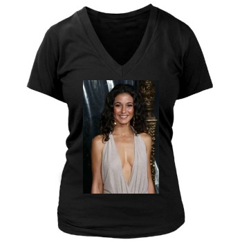 Emmanuelle Chriqui Women's Deep V-Neck TShirt