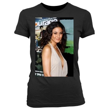 Emmanuelle Chriqui Women's Junior Cut Crewneck T-Shirt