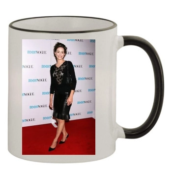 Emmy Rossum 11oz Colored Rim & Handle Mug