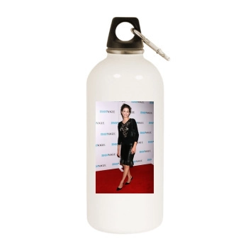 Emmy Rossum White Water Bottle With Carabiner