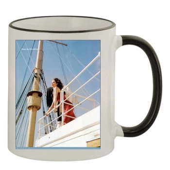 Emmy Rossum 11oz Colored Rim & Handle Mug