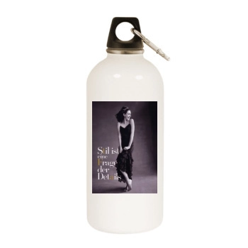 Emmy Rossum White Water Bottle With Carabiner