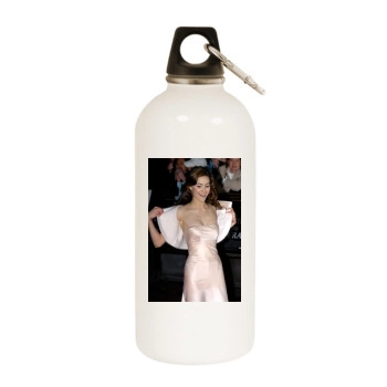 Emmy Rossum White Water Bottle With Carabiner