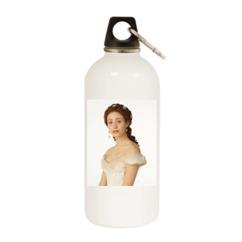 Emmy Rossum White Water Bottle With Carabiner