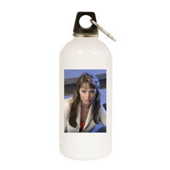 Erica Durance White Water Bottle With Carabiner