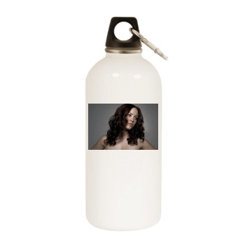 Erika Christensen White Water Bottle With Carabiner