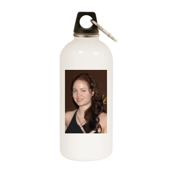 Erika Christensen White Water Bottle With Carabiner