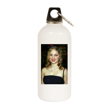 Erika Christensen White Water Bottle With Carabiner