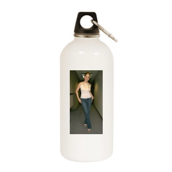 Erika Christensen White Water Bottle With Carabiner