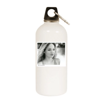 Erika Christensen White Water Bottle With Carabiner