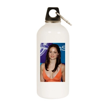 Erika Christensen White Water Bottle With Carabiner