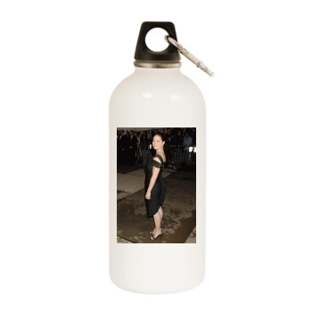 Erika Christensen White Water Bottle With Carabiner