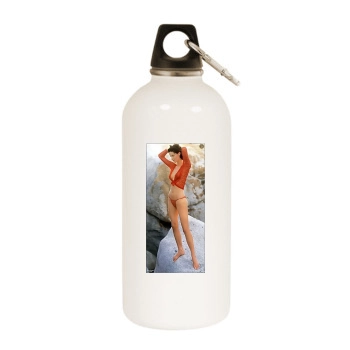 Eva Herzigova White Water Bottle With Carabiner