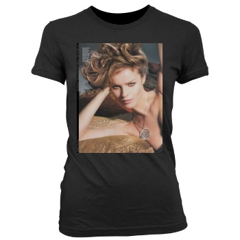 Eva Herzigova Women's Junior Cut Crewneck T-Shirt