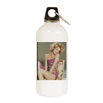 Eva Herzigova White Water Bottle With Carabiner