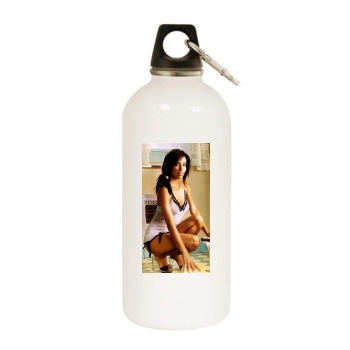 Eva Longoria White Water Bottle With Carabiner