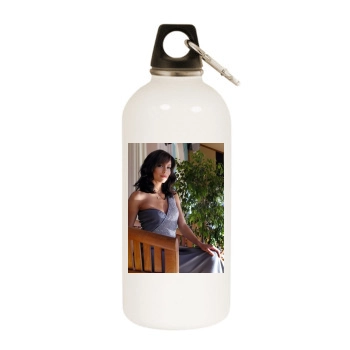 Eva Longoria White Water Bottle With Carabiner