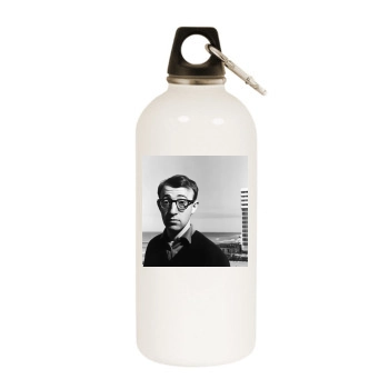 Woody Allen White Water Bottle With Carabiner