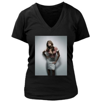 Eva Mendes Women's Deep V-Neck TShirt