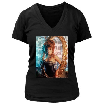 Eva Mendes Women's Deep V-Neck TShirt