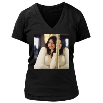 Eva Mendes Women's Deep V-Neck TShirt