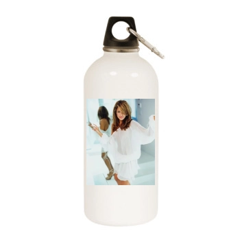Eva Mendes White Water Bottle With Carabiner