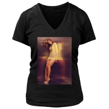 Eva Mendes Women's Deep V-Neck TShirt