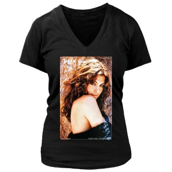 Eva Mendes Women's Deep V-Neck TShirt