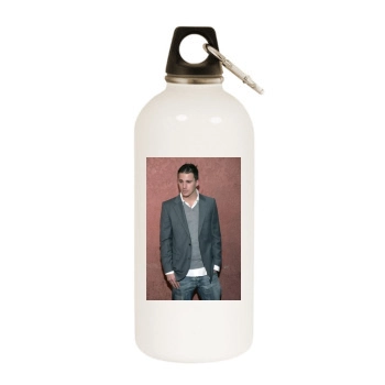 Channing Tatum White Water Bottle With Carabiner