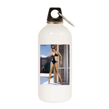 Eva Padberg White Water Bottle With Carabiner