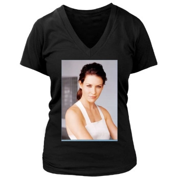 Evangeline Lilly Women's Deep V-Neck TShirt