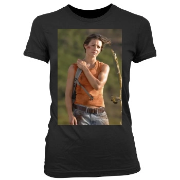 Evangeline Lilly Women's Junior Cut Crewneck T-Shirt