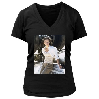 Evangeline Lilly Women's Deep V-Neck TShirt