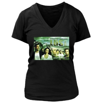 Evangeline Lilly Women's Deep V-Neck TShirt