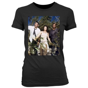 Evangeline Lilly Women's Junior Cut Crewneck T-Shirt