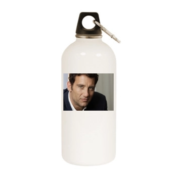 Clive Owen White Water Bottle With Carabiner