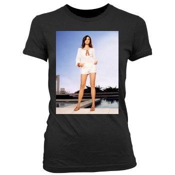 Famke Janssen Women's Junior Cut Crewneck T-Shirt