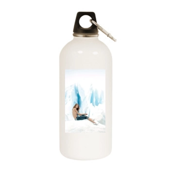 Florencia Salvioni White Water Bottle With Carabiner