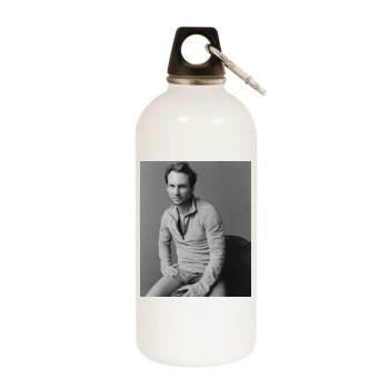 Christian Slater White Water Bottle With Carabiner