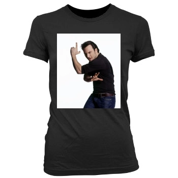 Christian Slater Women's Junior Cut Crewneck T-Shirt