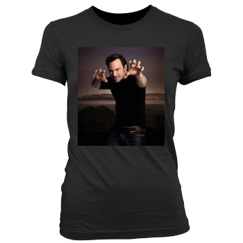 Christian Slater Women's Junior Cut Crewneck T-Shirt